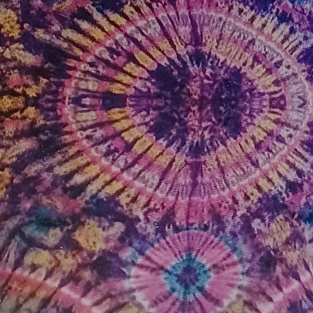 Lildy Beach Sarong Multi Color Tie Dye Fringed 45"